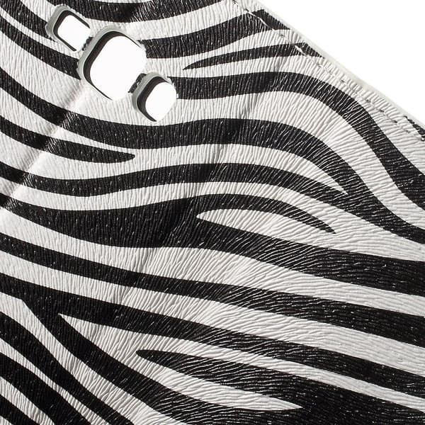 Moberg Samsung Galaxy J1 (2016) Lær Kortholder Etui - Zebra Mønster Multicolor