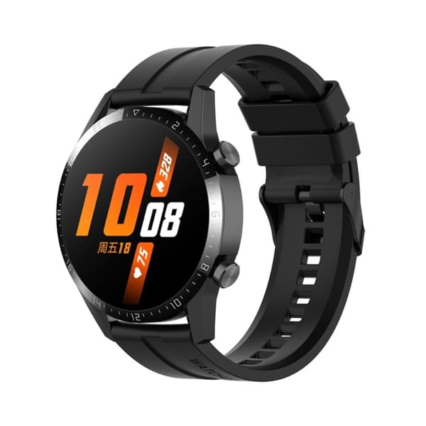 22 mm universal klockarmband i silikon - Svart Svart