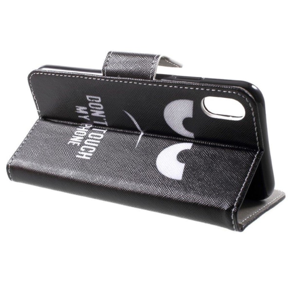 iPhone XS Max mobilfodral  silikon konstläder plånbok stående - multifärg