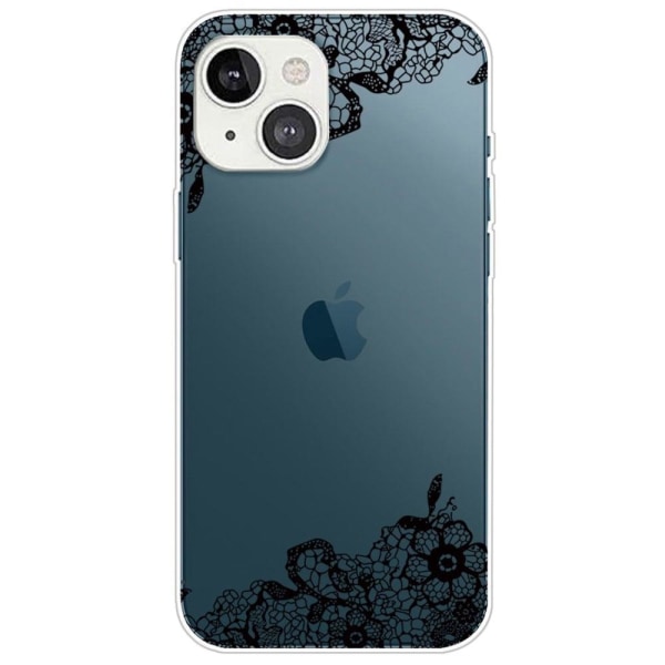 Deco iPhone 14 Plus skal - Spetsblomma Blå