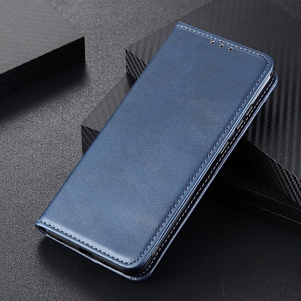 Sony Xperia 1 IV flip etui i ægte læder med pung – Blå Blue