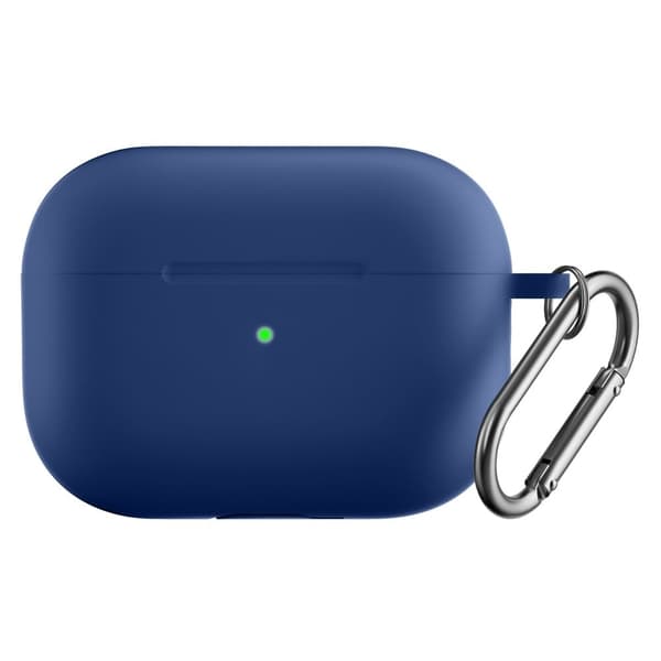 AirPods Pro 2 silikonetui med karabinkrok - Mørkeblå Blue