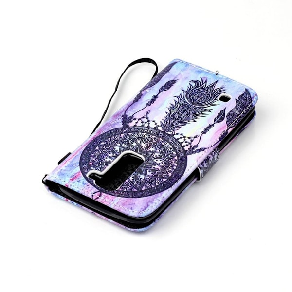 Moberg LG K8 Suojaava PU Nahkakotelo - Musta Unensieppaaja Multicolor