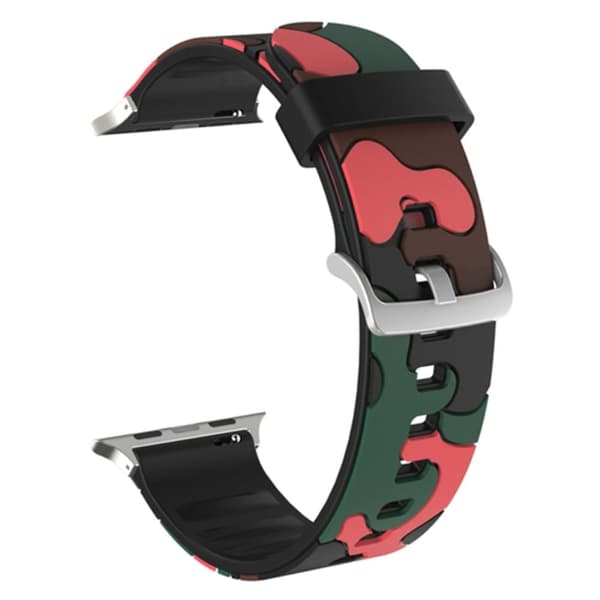 Apple Watch (45mm) cool camouflage silikone urrem - Camouflage Rød Red