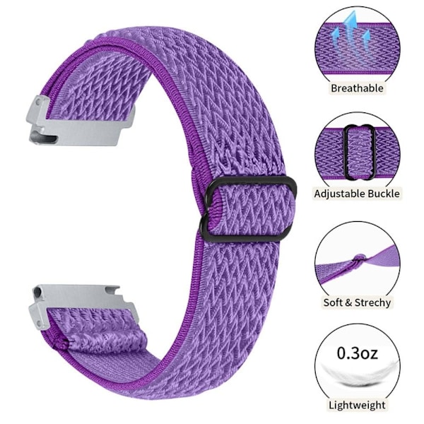 Amazfit GTR 47mm / Pace elastinen kellon hihna säädettävällä soljella - Violetti Purple