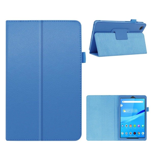 Lenovo Tab M8 litchi leather flip case - Baby Blue Blå