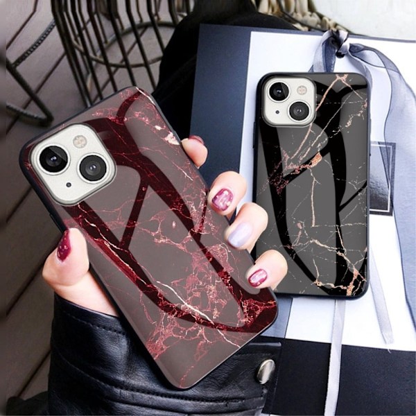 Fantasy iPhone 14 cover - Flyvende Due-Marmor Multicolor