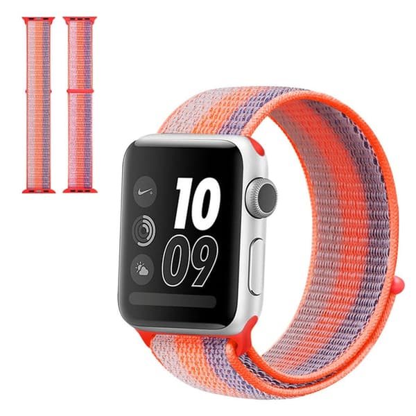 Apple Watch Series 5 44mm vandtæt nylon urrem - Stribe Orange Orange