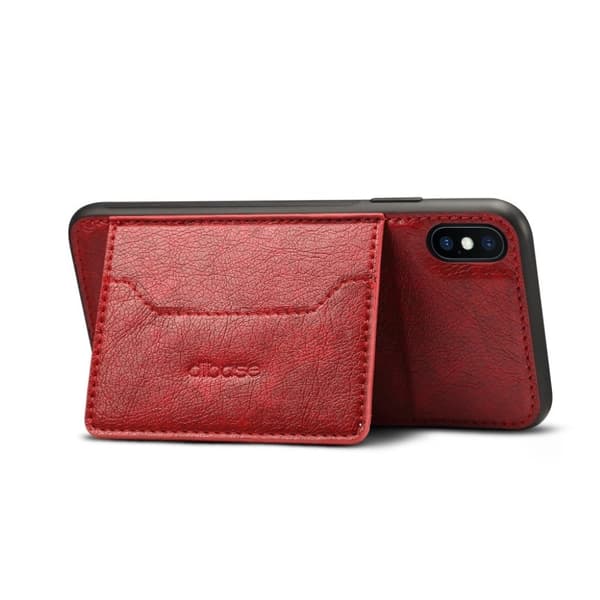 Crazy Horse iPhone Xs Max combo etui med læderbelægning - Rød Red