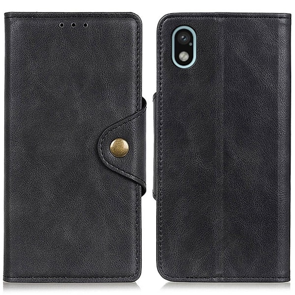 Alpha Sony Xperia Ace III læder flip etui - Sort Black