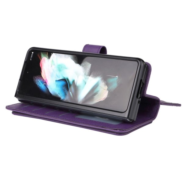 10-slot Lompakko Suojakotelo For Samsung Galaxy Z Fold3 5G - Vio Purple