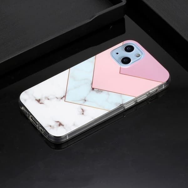 Marble iPhone 14 Plus Etui - Splicing Klinkekule Multicolor