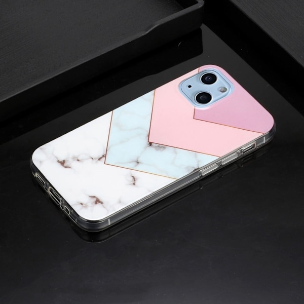 Marmormotiv iPhone 14 Plus skal - Skarvande Marmor multifärg