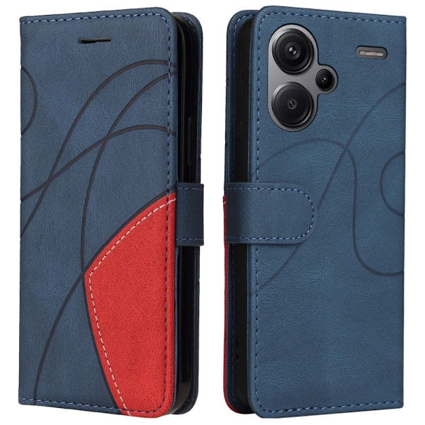 Tekstureret Xiaomi Redmi Note 13 Pro Plus læderetui med rem - Blå Blue