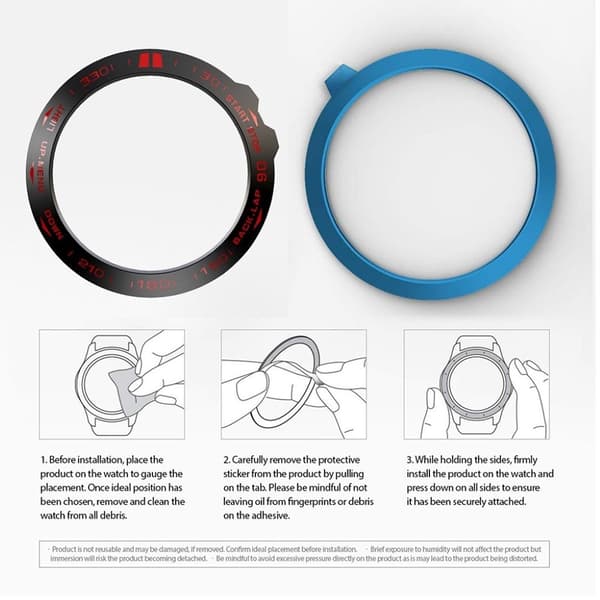 Garmin Fenix 5X / 5X Plus rustfrit stål bezel - Sort / Rød Black