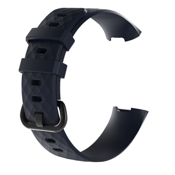 Fitbit Charge 3 geometriskt mönstrat utbytbart klockarmand av mjukt silkonplast med klassiskt lås - Mörk Blå Blå