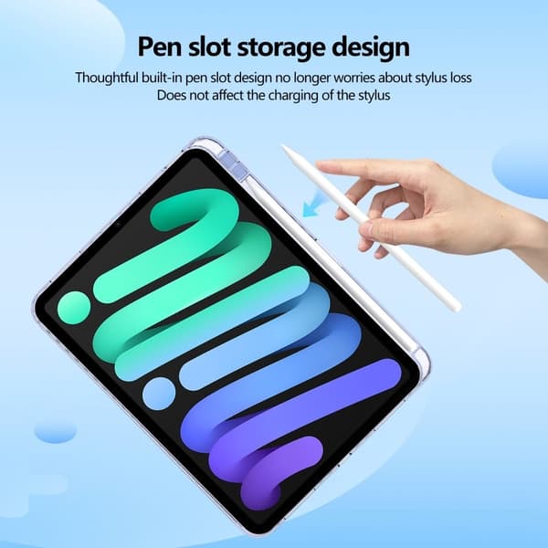 iPad 10.9 (2022) Fodral Transparent Flexibelt skydd för surfplatta med pennfack - Lavendelgrå Silvergrå