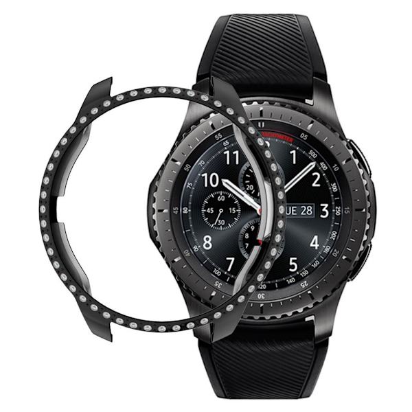 Samsung Galaxy Watch (42mm) Rhinsten dekorations Ramme - Sort Black