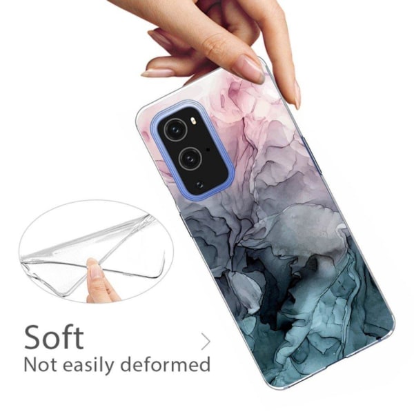 Marmormotiv OnePlus 9 Pro skal - Rosa Och Gråblå Moln multifärg