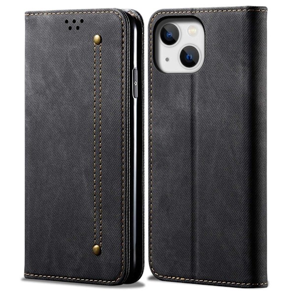 Jeans iPhone 14 Flippetui - Svart Black