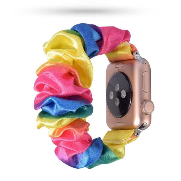 Apple Watch Series 5 40mm mönster trasa klockarmband - rosa / blå / gul multifärg