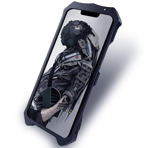 iPhone 14 Pro Max Armor Metal Phone Case Robust stødsikkert telefon cover - Sort Black