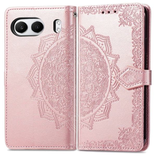 Mandala OnePlus Nord 4 etui i lær - Rose Gull Pink