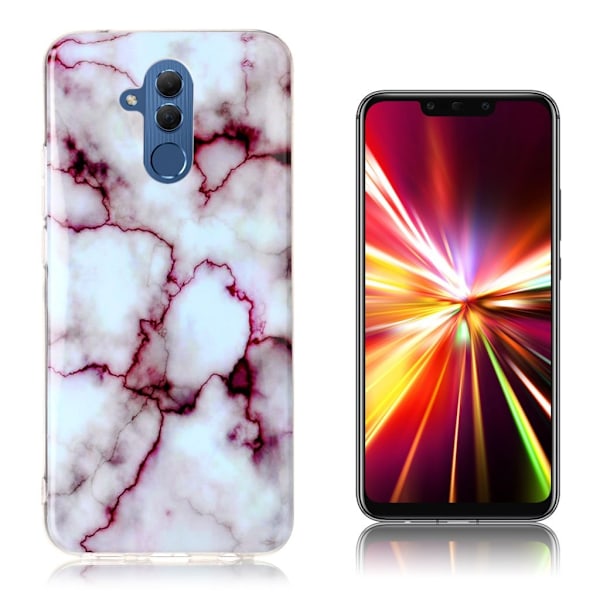 Huawei Mate 20 Lite beskyttelsesetui i silikone med marmor mønster - Rød Red
