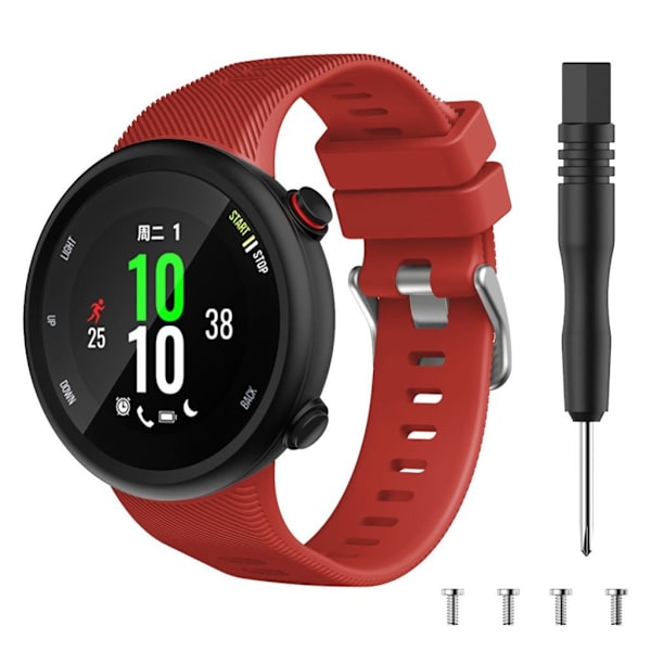 Garmin Forerunner 45S silikone sølv Spænde Urrem - Rød Red