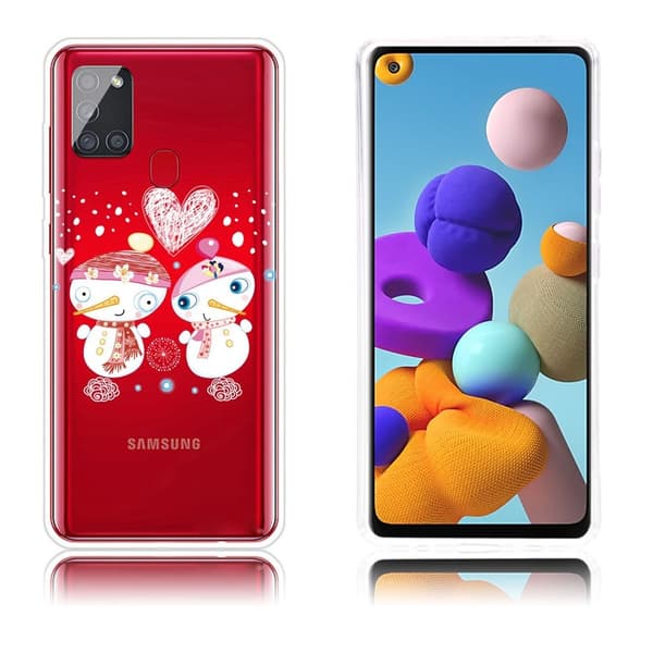 Christmas Samsung Galaxy A21s fodral - Couple snögubbe Vit