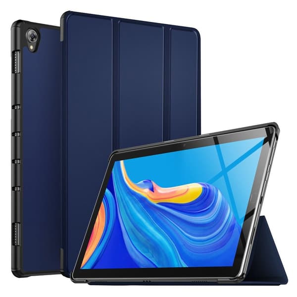 Huawei MediaPad M6 10.8 läderfodral med tre flikar - Mörkblå Blå