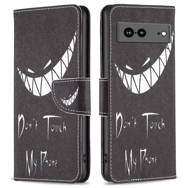 Wonderland Google Pixel 7a Flip Etui - Don't Touch My Phone Black