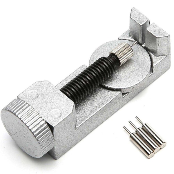 Universalt klockverktyg metall reparera reglera storlek rem knäp Silvergrå