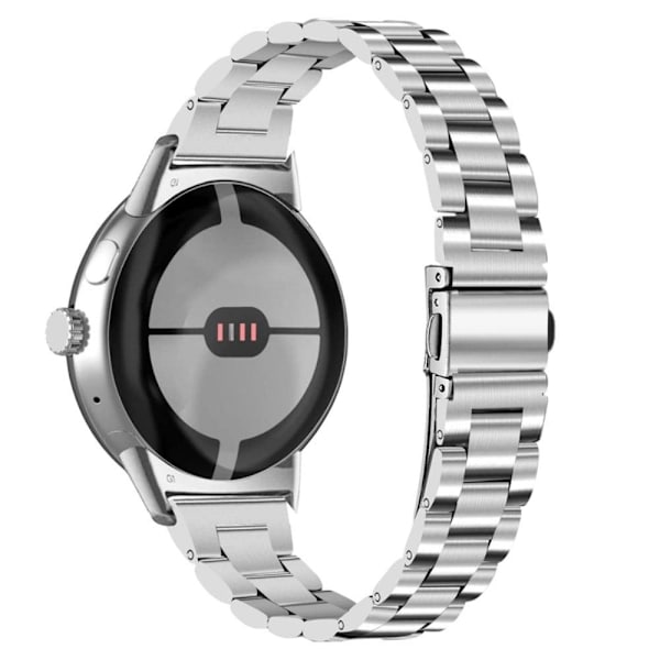 Klockarmband med 3 pärlor i rostfritt stål Google Pixel Watch - Silver Silvergrå