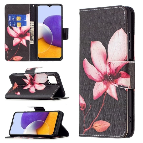 Wonderland Samsung Galaxy A22 5G flip etui - Lotus Black