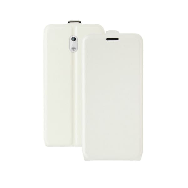 Nokia 3 Crazy Horse Tekstur PU Lær Flip Etui - Hvit White