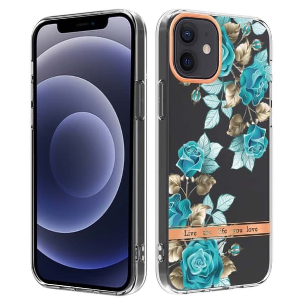 Supertunt och tåligt mjukfodral för iPhone 12 / 12 Pro - Blå Ros Blå
