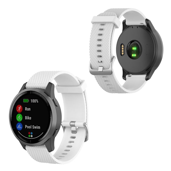 Garmin Vivoactive 4 texturerat klockarmband i silikon - Vit Vit