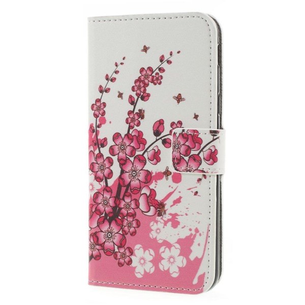 Samsung Galaxy J6 mobiletui i kunstlæder med printet mønster sam Pink