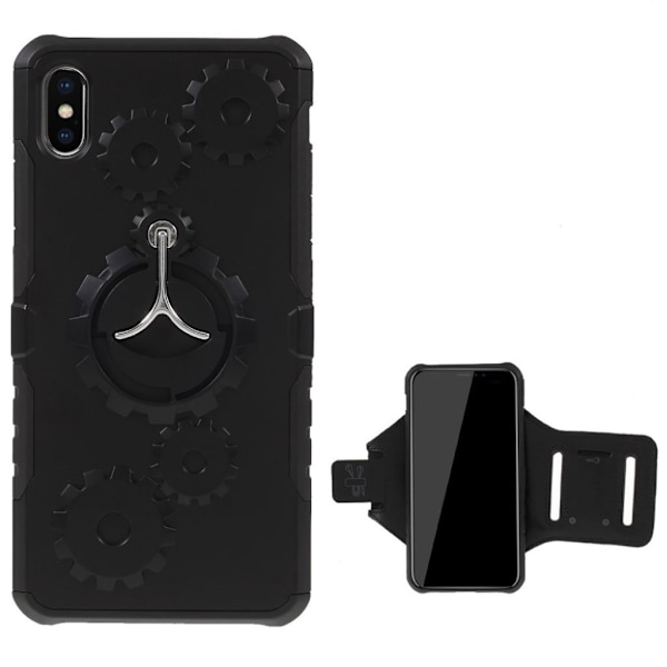 iPhone 9 Plus mobilskal plast silikon utfällbart ben - Svart Svart