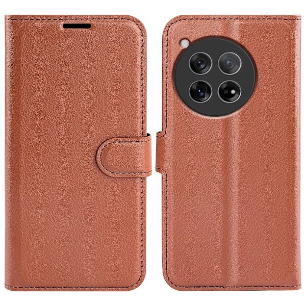 Klassisk OnePlus 12 flip etui - Brun Brown