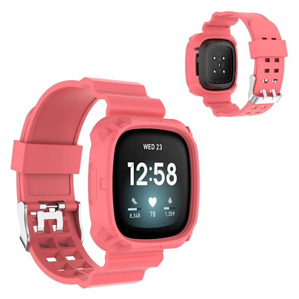 Fitbit Versa 3 shock-proof silikone rem - Rose Pink
