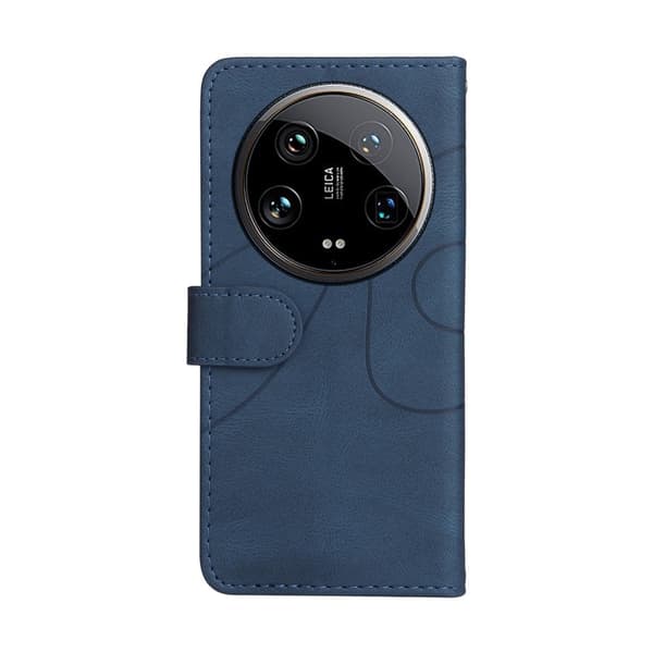 Tekstureret Xiaomi 14 Ultra læderetui med rem - Blå Blue