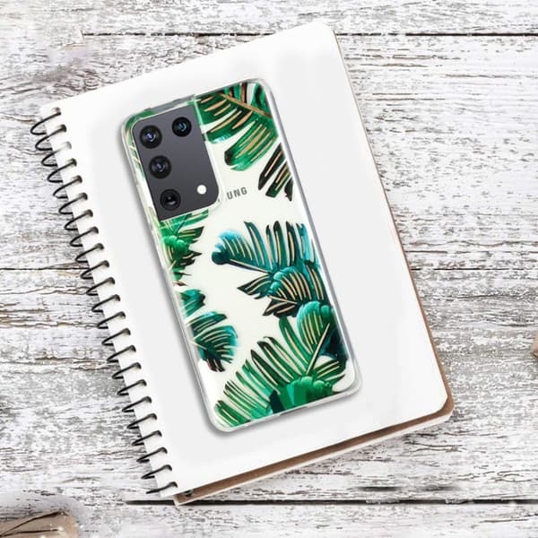 Deco Samsung Galaxy S21 Ultra 5G kotelot - Vihreä Lehti Green