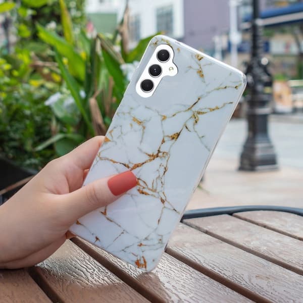 Marmormotiv Samsung Galaxy A54 skal - Vit Vit
