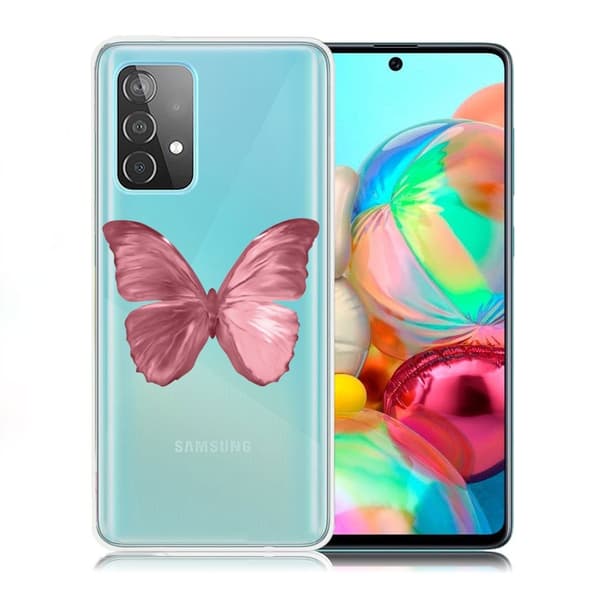 Deco Samsung Galaxy A72 5G etui - pink sommerfugl Pink