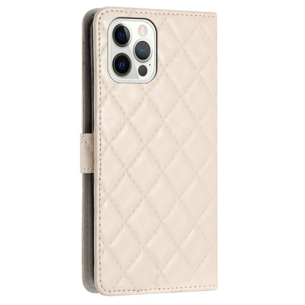 Toimiva rombinen lompakkokotelo iPhone 16 Pro Max - Beige Brown