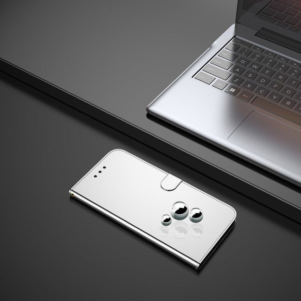Mirror OnePlus 9 Pro flip case - Silver Silver grey