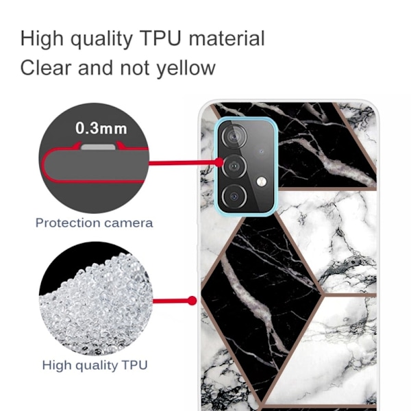 Marmormotiv Samsung Galaxy A23 skal - Grå / Svart / Vit multifärg