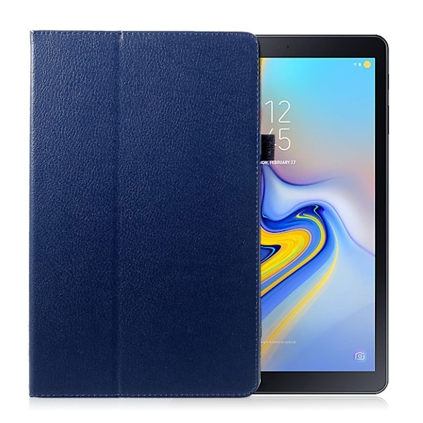 Samsung Galaxy Tab A 10.5 skyddshölje syntetläder stående - Mörkblå Blå